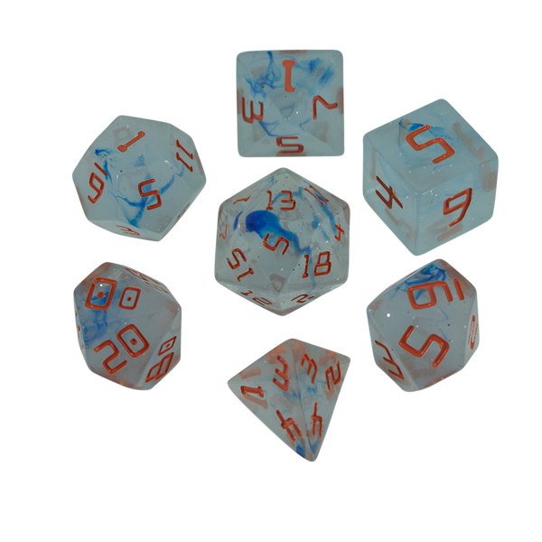 Starfarer 'Cyborg' Grey/Blue Sci-Fi RPG dice