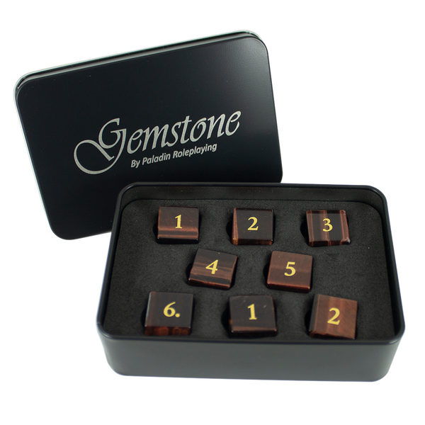 Luxury Stone Dice - Red Tiger's Eye - 8D6 set