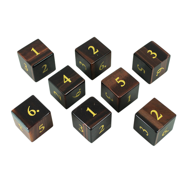 Luxury Stone Dice - Red Tiger's Eye - 8D6 set