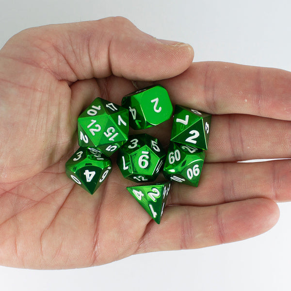 Green Metal Dice Set, In Presentation Tin