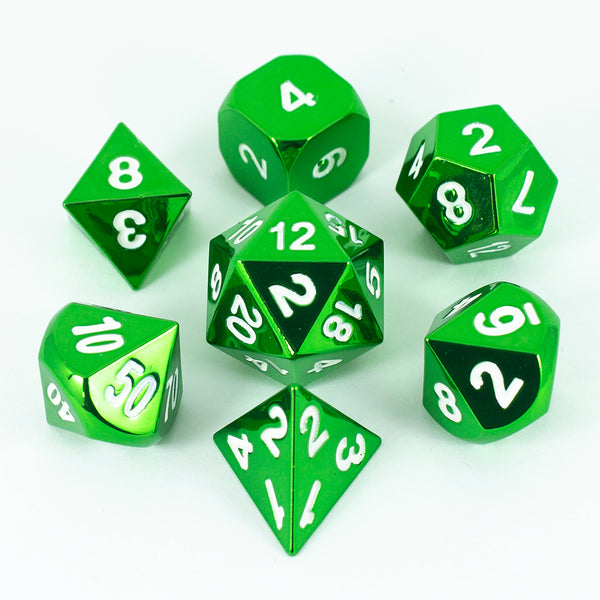 Green Metal Dice Set, In Presentation Tin
