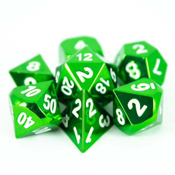 Green Metal Dice Set, In Presentation Tin