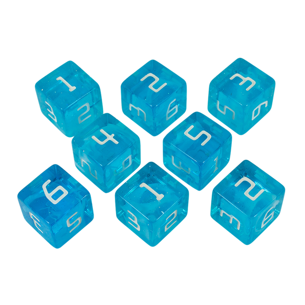 Starfarer 'Andromeda' Blue and White 8D6 dice