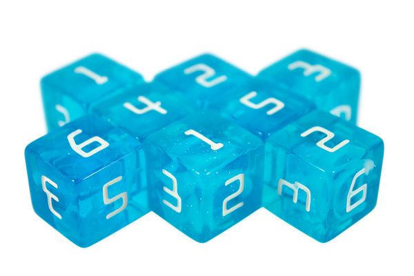 Starfarer 'Andromeda' Blue and White 8D6 dice