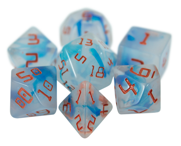 Starfarer 'Cyborg' Grey/Blue Sci-Fi RPG dice