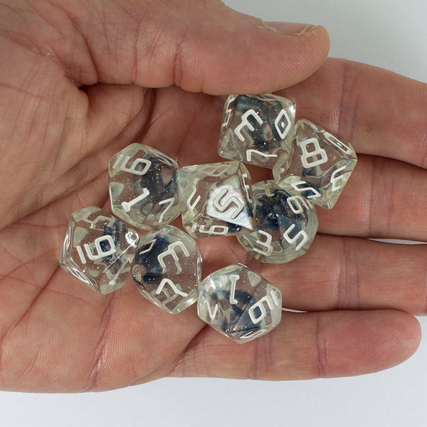 Starfarer 'Polaris' Clear / Blue 8D10 dice