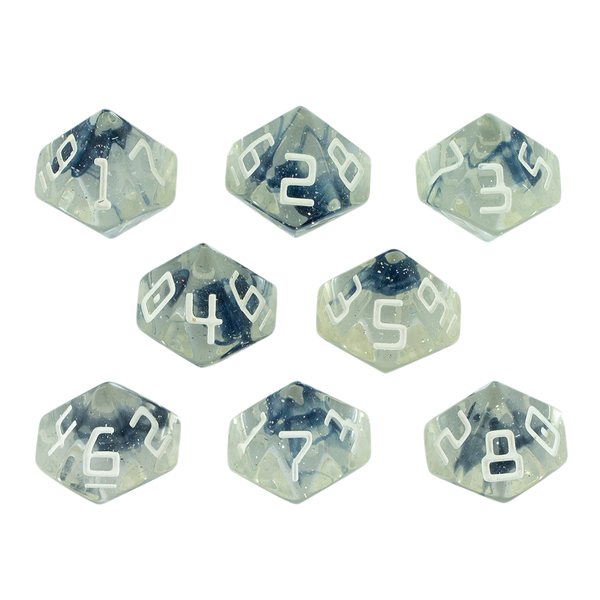 Starfarer 'Polaris' Clear / Blue 8D10 dice