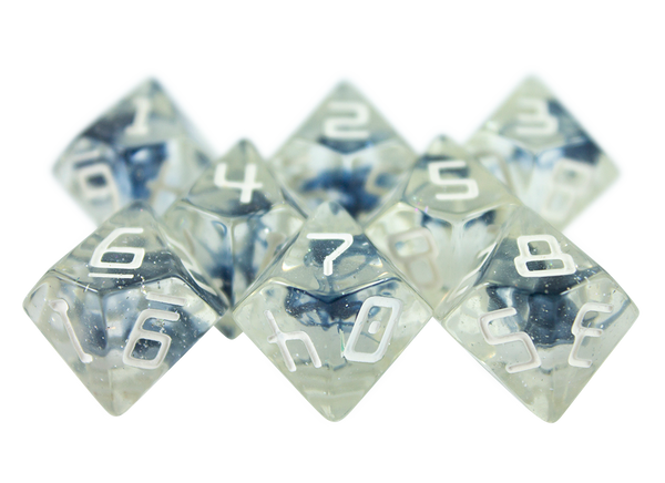 Starfarer 'Polaris' Clear / Blue 8D10 dice
