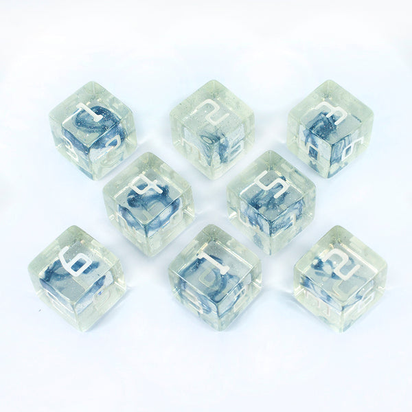 Starfarer 'Polaris' Clear / Blue 8D6 dice