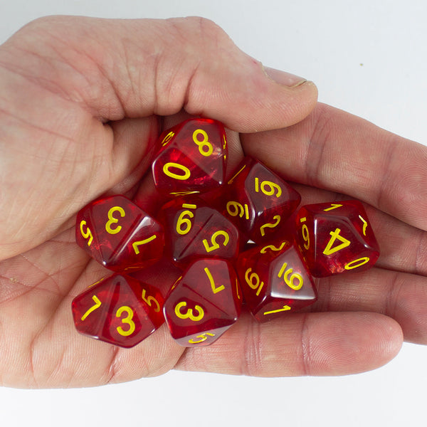 Red Holofoil D10 Dice Set