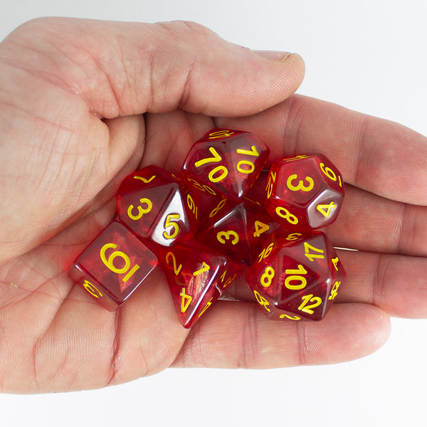 Red Holofoil RPG Dice Set