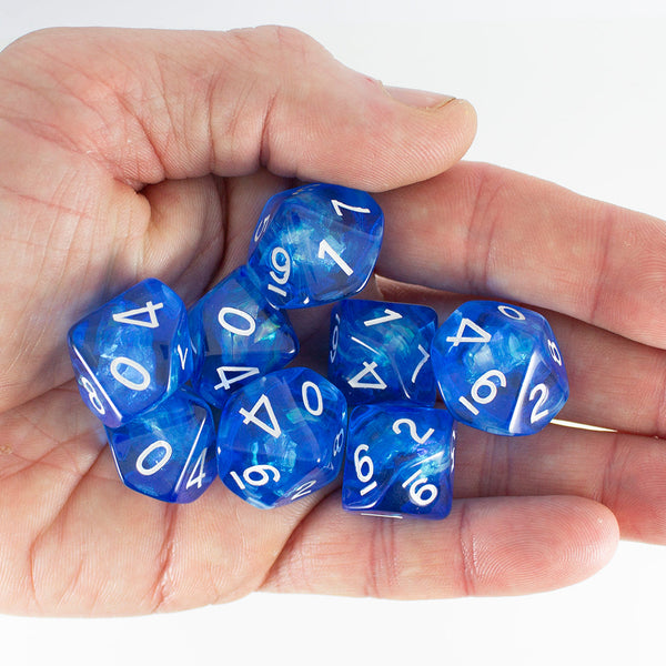Blue Holofoil D10 Dice Set