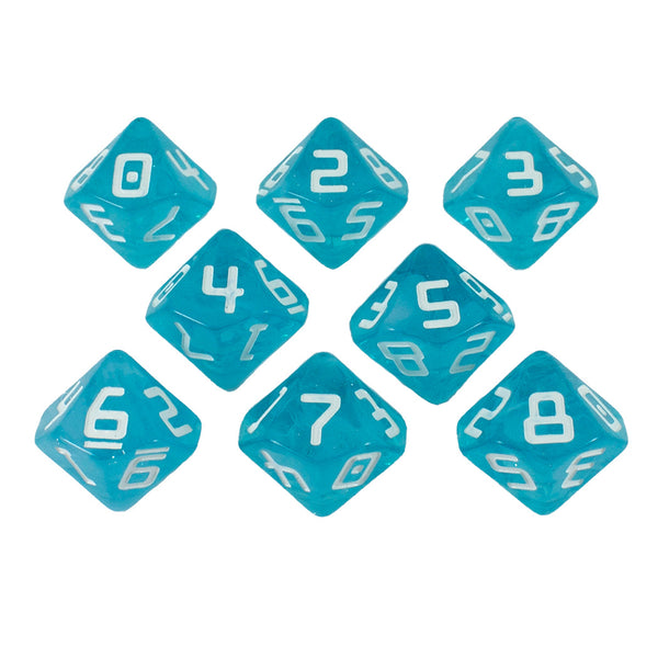 Starfarer 'Andromeda' Blue and White 8D10 dice
