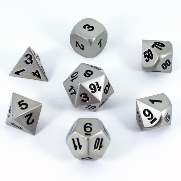 Paladin Roleplaying Silver Metal Dice Set, In Presentation Case - Paladin Roleplaying
