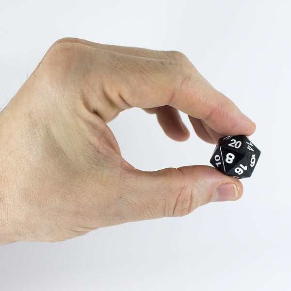 Black Metal Polyhedral Dice Set - In Presentation Case - Paladin Roleplaying