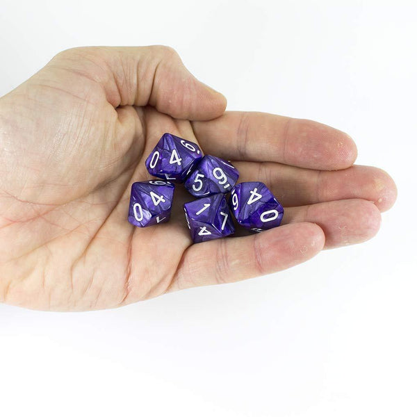 Purple D10 Dice - Pearl Effect - Paladin Roleplaying