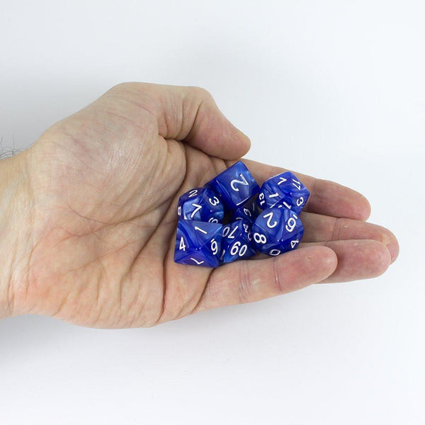 Pearl Blue Polyhedral Dice Set - Paladin Roleplaying