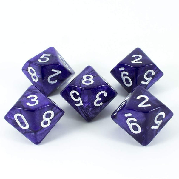 Purple D10 Dice - Pearl Effect - Paladin Roleplaying