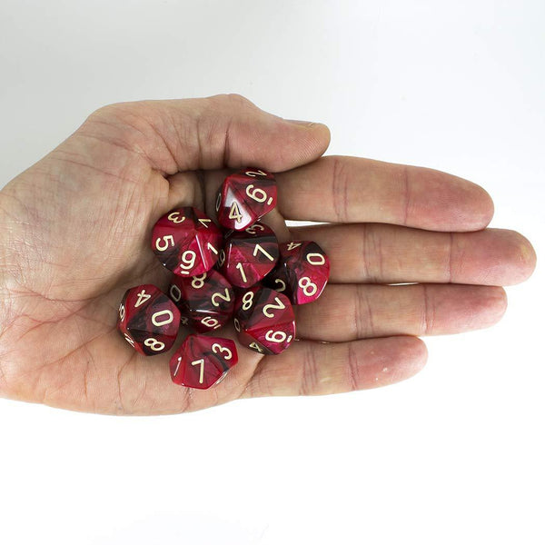 'Blood God' Red and Brown 8 D10 Dice Set - Paladin Roleplaying