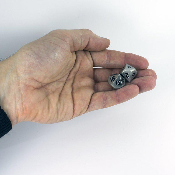 Paladin Roleplaying Silver Metal Dice Set, In Presentation Case - Paladin Roleplaying