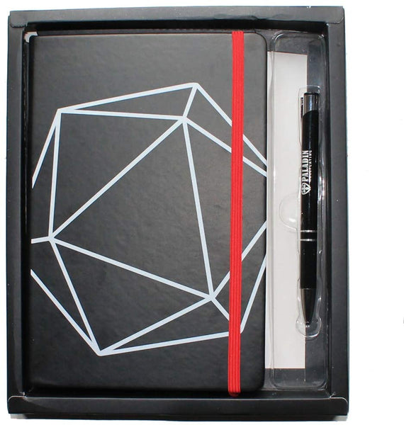 D20 Notebook Gift Set - Hardback Journal And Pen - Paladin Roleplaying