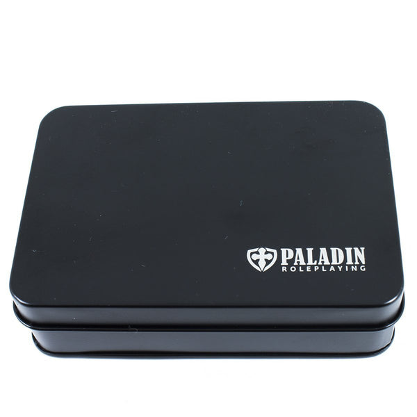 Black Metal Polyhedral Dice Set - In Presentation Case - Paladin Roleplaying