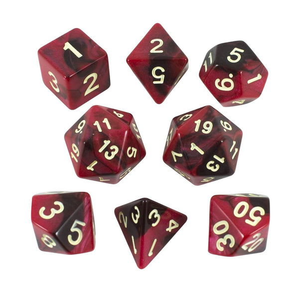 'Blood God' Red and Brown Dice - Expanded Polyhedral Set With Extra D20 - Paladin Roleplaying