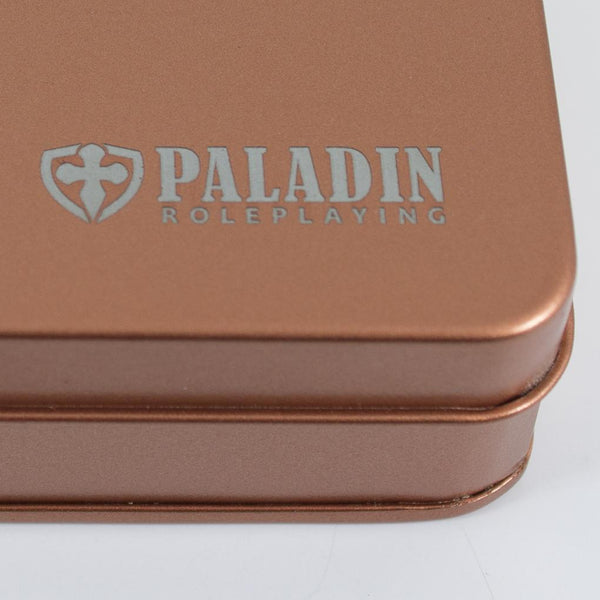 Paladin Roleplaying Metal Dice Tin - Bronze - Paladin Roleplaying