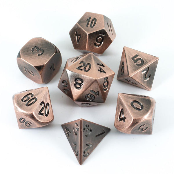 Antique Bronze Metal Dice Set, In Presentation Tin - Paladin Roleplaying