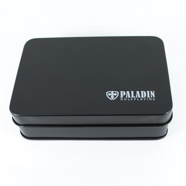 Paladin Roleplaying Metal Dice Tin - Black - Paladin Roleplaying