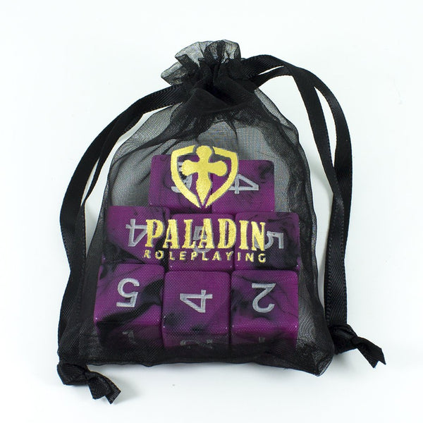 'Succubus' Pink and Black 8 D6 Dice Set - Paladin Roleplaying