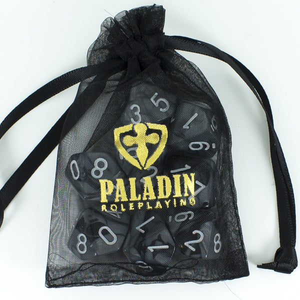 'Claws Of Darkness' Grey and Black 8 D10 Dice Set - Paladin Roleplaying