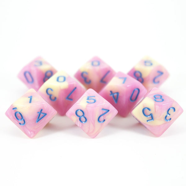 'Love Potion' Pink and Yellow 8 D10 Dice Set - Paladin Roleplaying