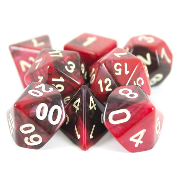 'Blood God' Red and Brown Dice - Expanded Polyhedral Set With Extra D20 - Paladin Roleplaying