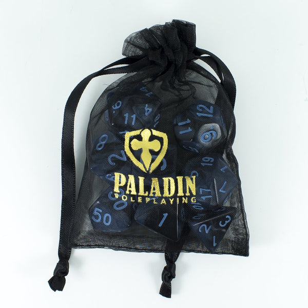 'Storm Lord' Grey and Blue Dice - Expanded Polyhedral Set With Extra D20 - Paladin Roleplaying
