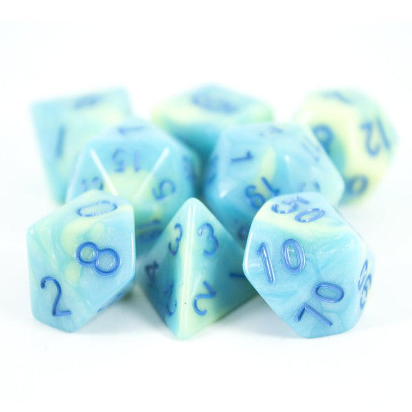 'Blue Mist' Blue and Yellow Dice - Expanded Polyhedral Set With Extra D20 - Paladin Roleplaying