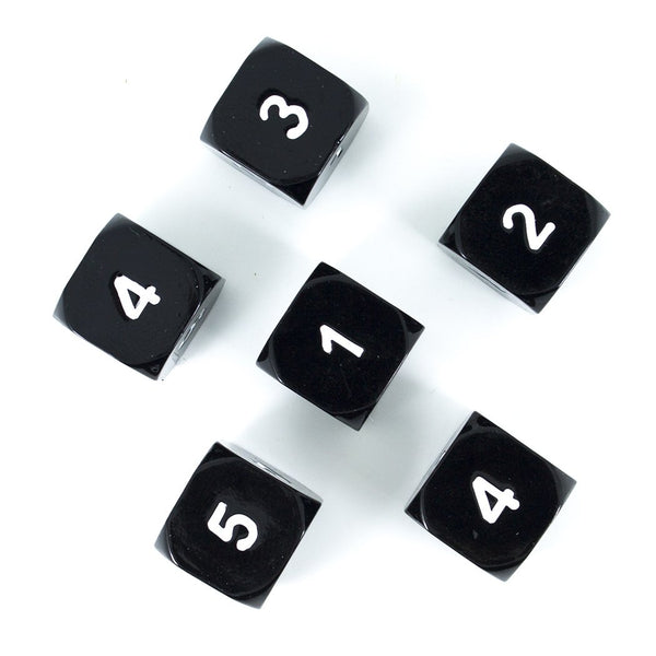 Black Metal D6 Dice - Set of Six - Paladin Roleplaying