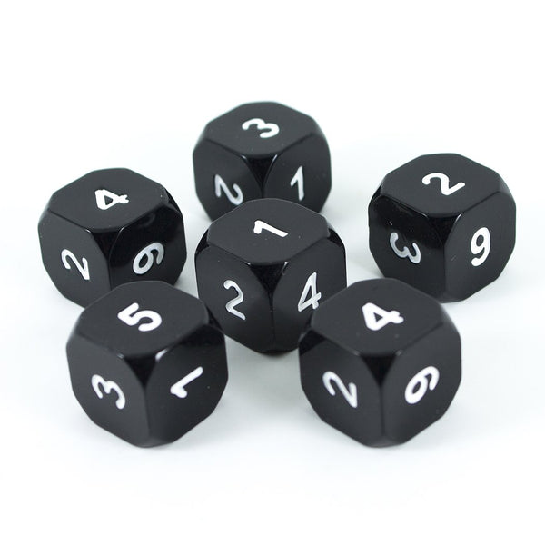Black Metal D6 Dice - Set of Six - Paladin Roleplaying