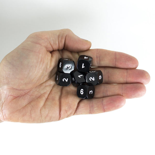 Black Metal D6 Dice - Set of Six - Paladin Roleplaying