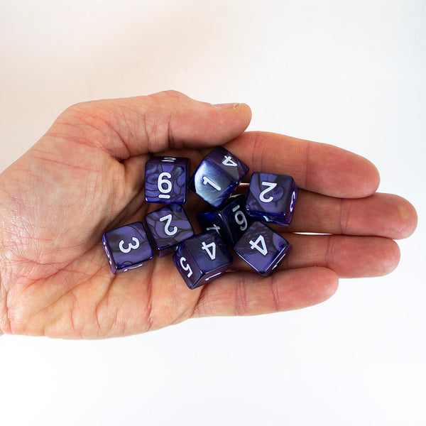 Blue Pearl Dice - 8D6 Set - 'Nightfall'
