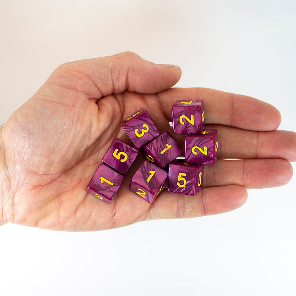 Purple Pearl Dice - 8D6 Set - 'Plum'