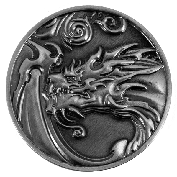 Dragon D2 Coin - Antique Silver