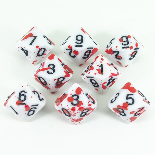 Splatter Dice - Red - D10 Set - Paladin Roleplaying