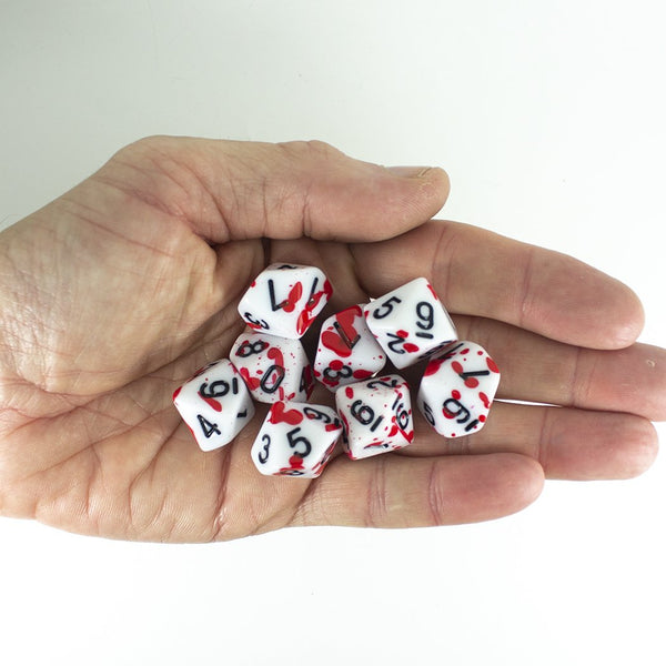 Splatter Dice - Red - D10 Set - Paladin Roleplaying