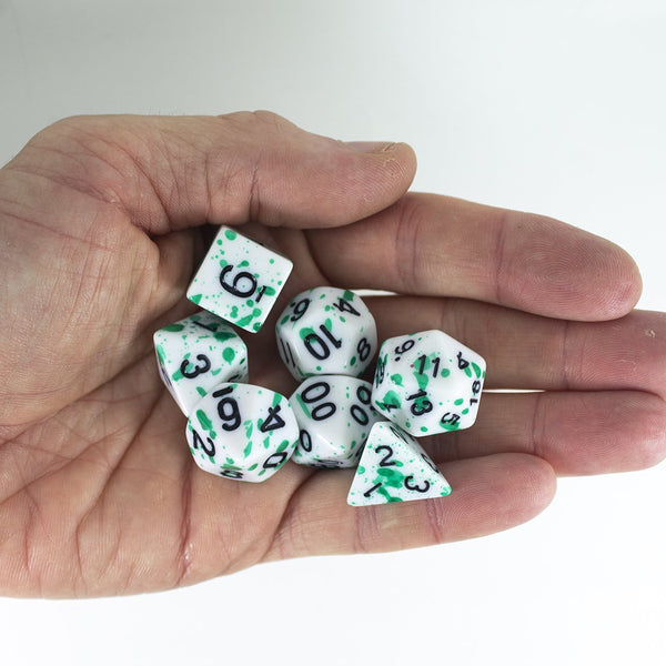 Splatter Dice - Green - RPG Set - Paladin Roleplaying