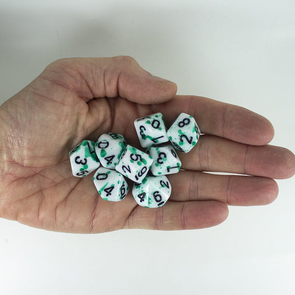 Splatter Dice - Green - D10 Set - Paladin Roleplaying