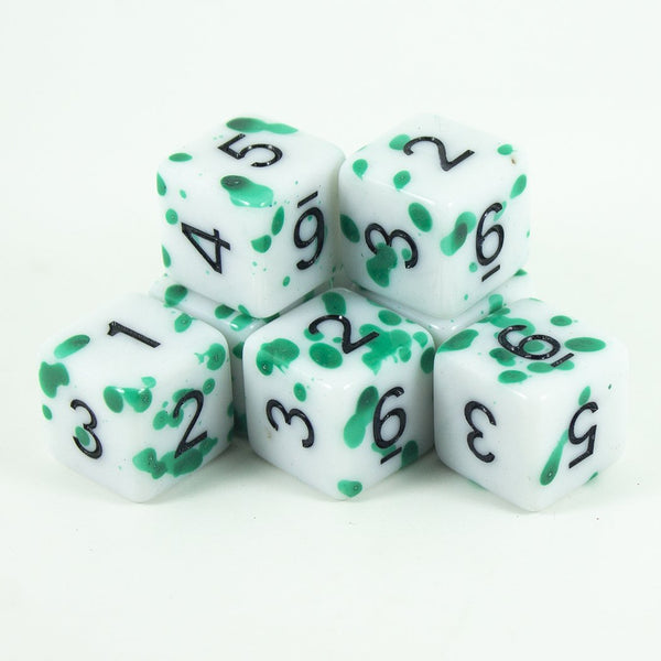 Splatter Dice - Green - D6 Set - Paladin Roleplaying