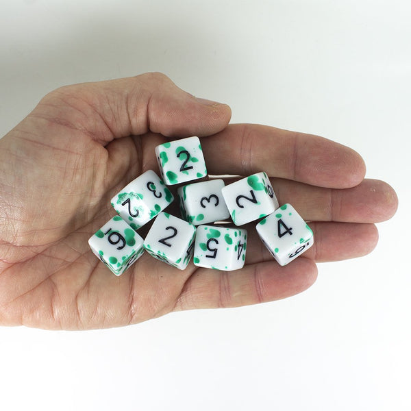 Splatter Dice - Green - D6 Set - Paladin Roleplaying