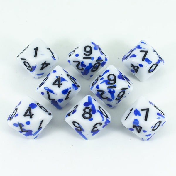 Splatter Dice - Blue - D10 Set - Paladin Roleplaying