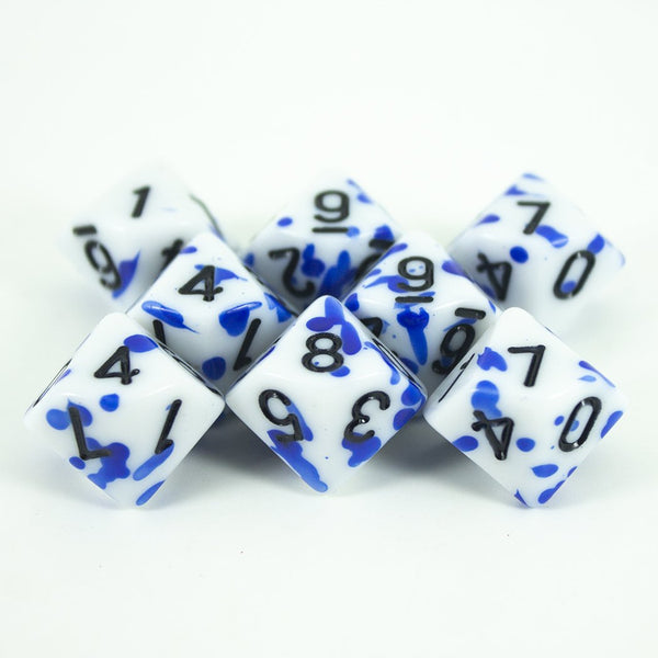 Splatter Dice - Blue - D10 Set - Paladin Roleplaying